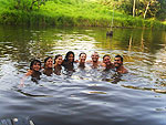 Baignade avant la session d'ayahuasca